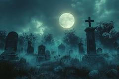 Hřbitov, dušičky, noc