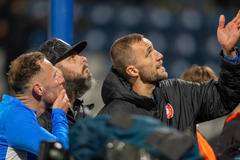 Tomáš Souček (vpravo) a Vladimír Coufal (vlevo) po utkání Česka s Gibraltarem