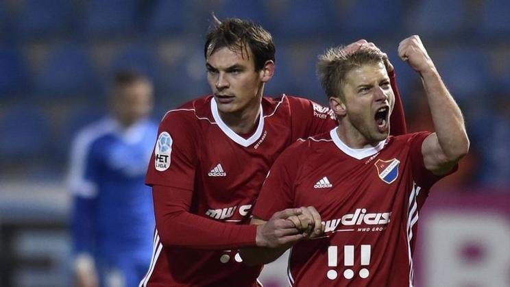 Tomáš Mičola (vpravo) v dresu Baníku v sezoně 2017/18