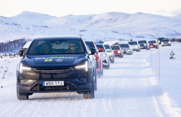 Elektromobil v zimě test dojezdu Norsko