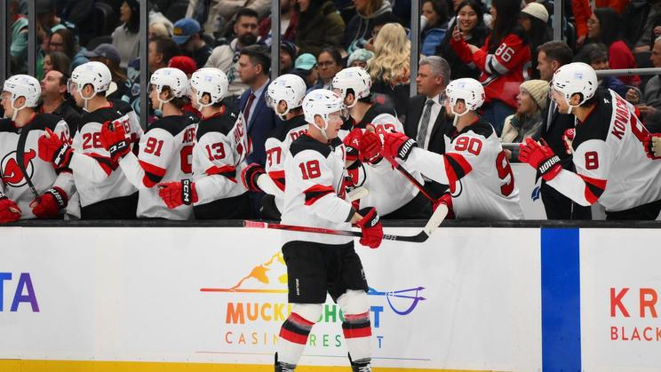 Ondřej Palát slaví gól New Jersey.