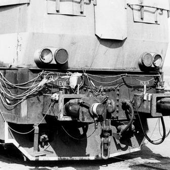 Detail deformačního prvku lokomotivy, k jehož vývoji první prototyp dobře posloužil.