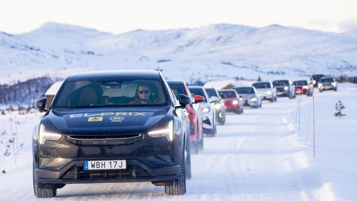 Elektromobil v zimě test dojezdu Norsko