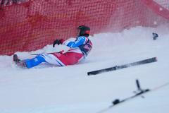 Pád  Cypriena Sarrazina ve sjezdu SP v Kitzbühelu 2023