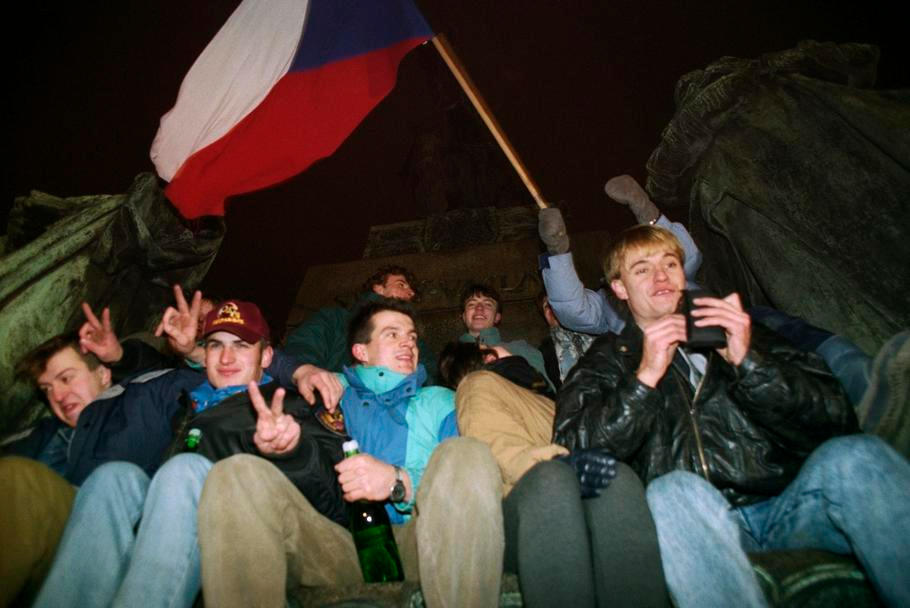 Praha, Václavské náměstí, Silvestr, Nový rok, vznik ČR