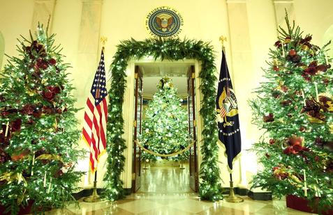 USA, Washington, Bílý dům, vánoce, výzdoba, Melanie, Donald Trump