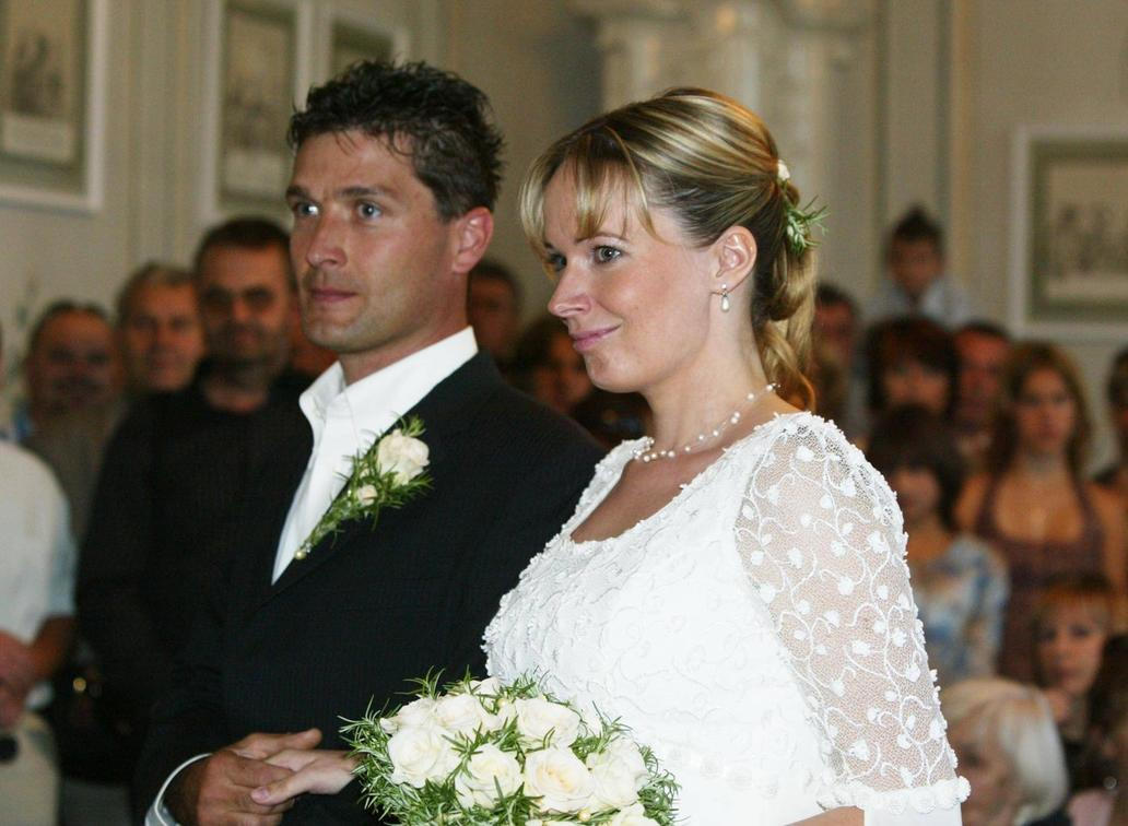 Alena Antalová s manželem Josefem Alena Antalová , svatba , Josef Juráček