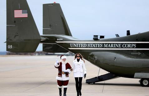 USA, Marine Corps, Melania Trump, charita, Santa Claus