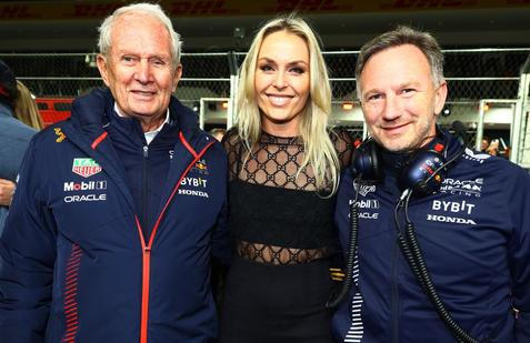 F1, VC Las Vegas 2023: Helmut Marko, Lindsey Vonnová a Christian Horner