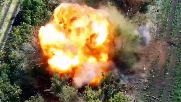 Útok na ruské vojáky pomocí dronů