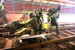 Německo, Berlín, metro vojenské cvičení, Rusko, Bundeswehr