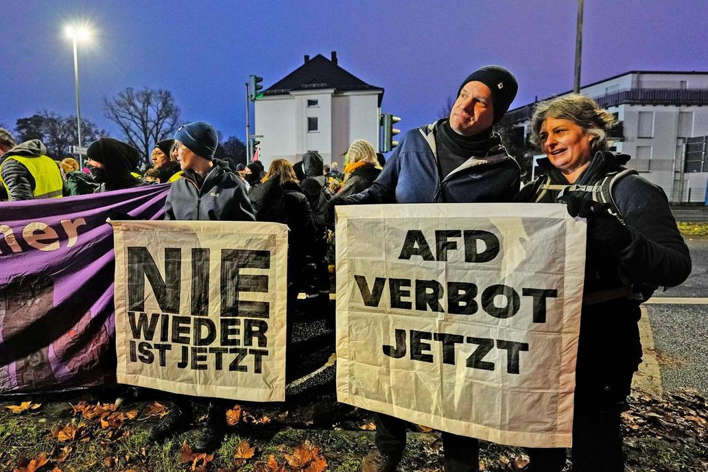 Německo, AFD, Alternativa pro Německo, Weidel. sjezd, Antifa, protest,  Generace Německo