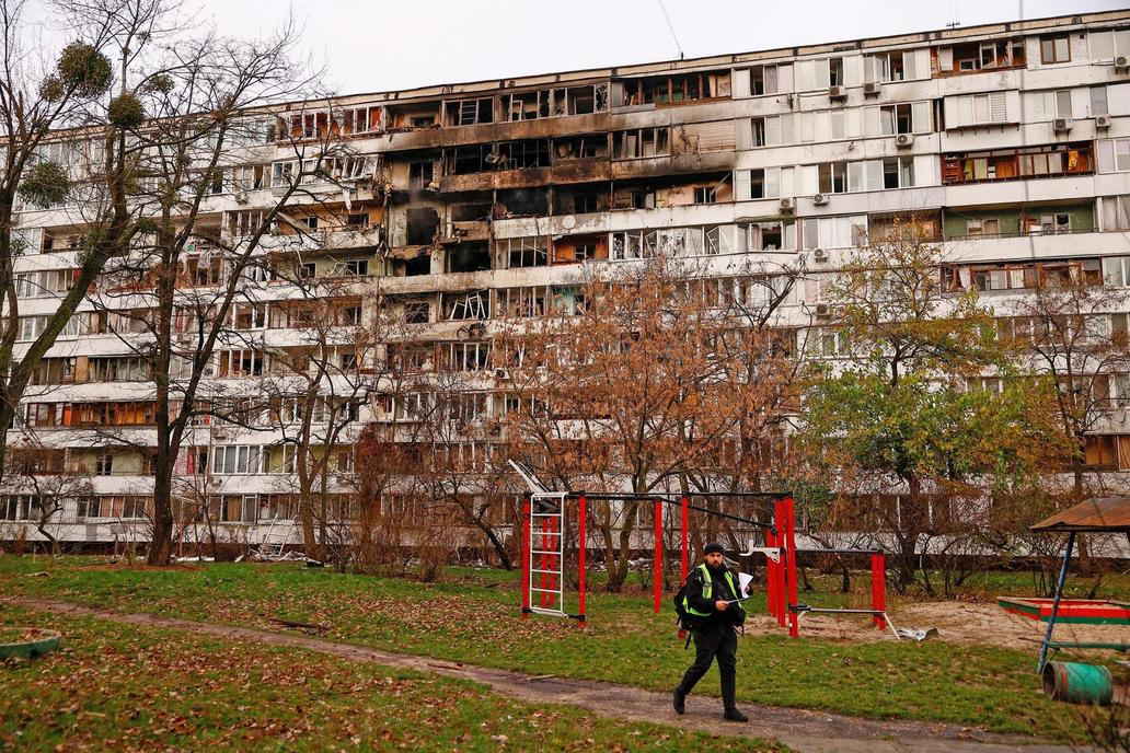 Ukrajina, Kyjev, Rusko, válka, drony, bombardování,