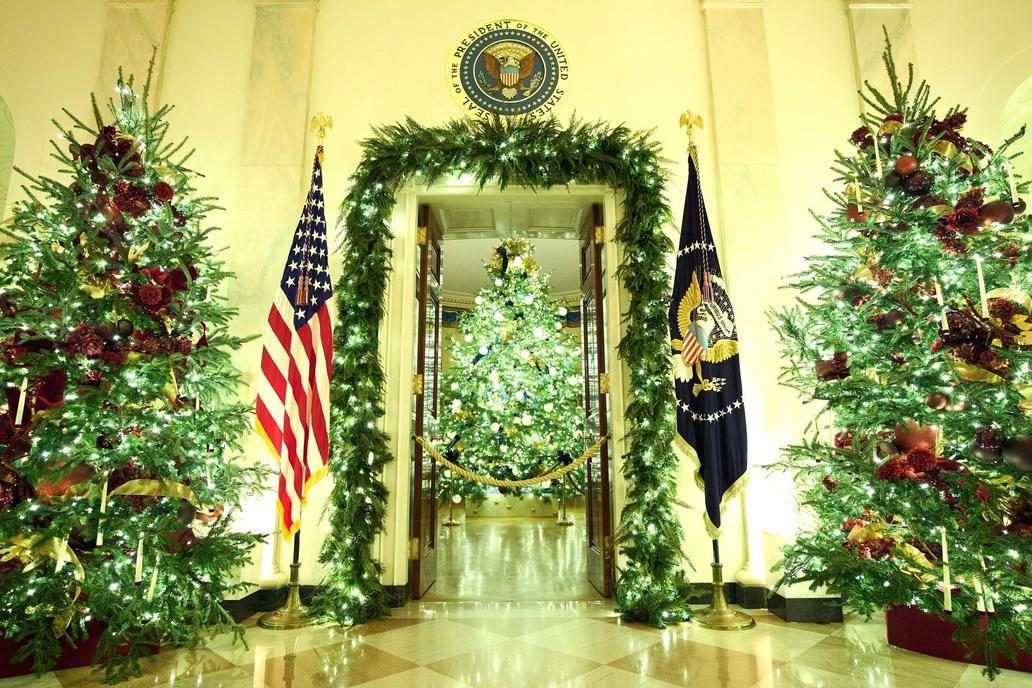 USA, Washington, Bílý dům, vánoce, výzdoba, Melanie, Donald Trump