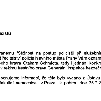 Otakar Schmidt, kauza, krimi, zpopelnění, policie čr, gibs