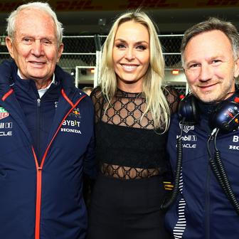 F1, VC Las Vegas 2023: Helmut Marko, Lindsey Vonnová a Christian Horner