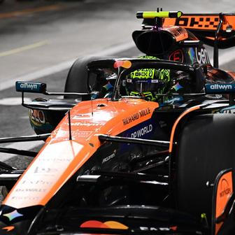 Lando Norris, McLaren v kvalifikaci na VC Abú Zabí 2025