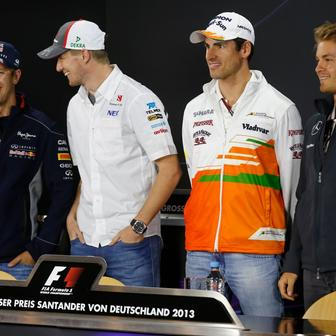 Formula One drivers of Germany Vettel, Huelkenberg, Sutil an