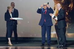 APTOPIX WCup Draw Soccer Trump