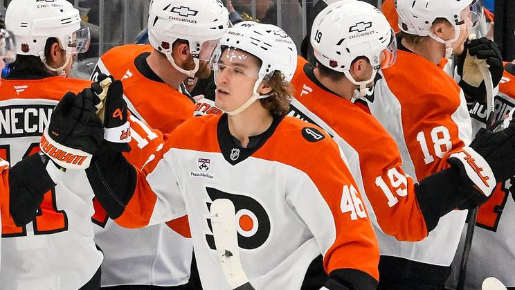 Trevos Zegras v dresu Philadelphie