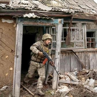 Ukrainian serviceman attends a military exercise between combat missions in Kharkiv region