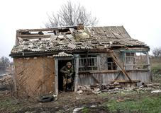 Ukrainian serviceman attends a military exercise between combat missions in Kharkiv region