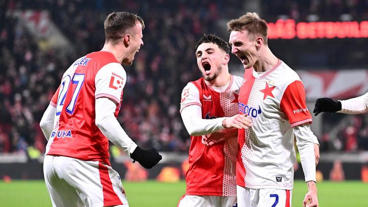 Radost slávistů v zápase s Jabloncem