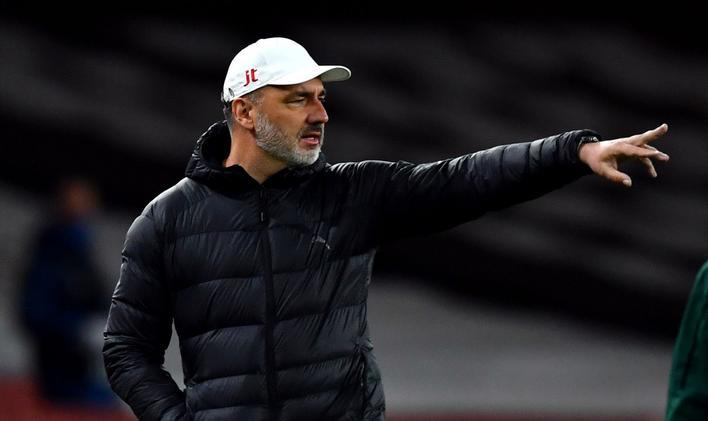 Jindřich Trpišovský ve čtvrtfinále EL Arsenal - Slavia