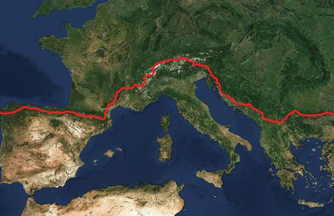 Putování pár odstartoval u břehu Černého moře v Bulharsku a přes evropská pohoří došel až na západní stranu kontinentu.