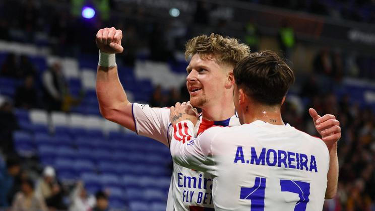 Pavel Šulc slaví gól Lyonu