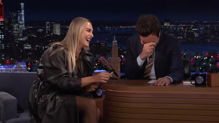 Aryna Sabalenková a moderátor Jimmy Fallon