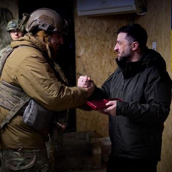 Ukraine's President Zelenskiy visits the frontline town of Kupiansk