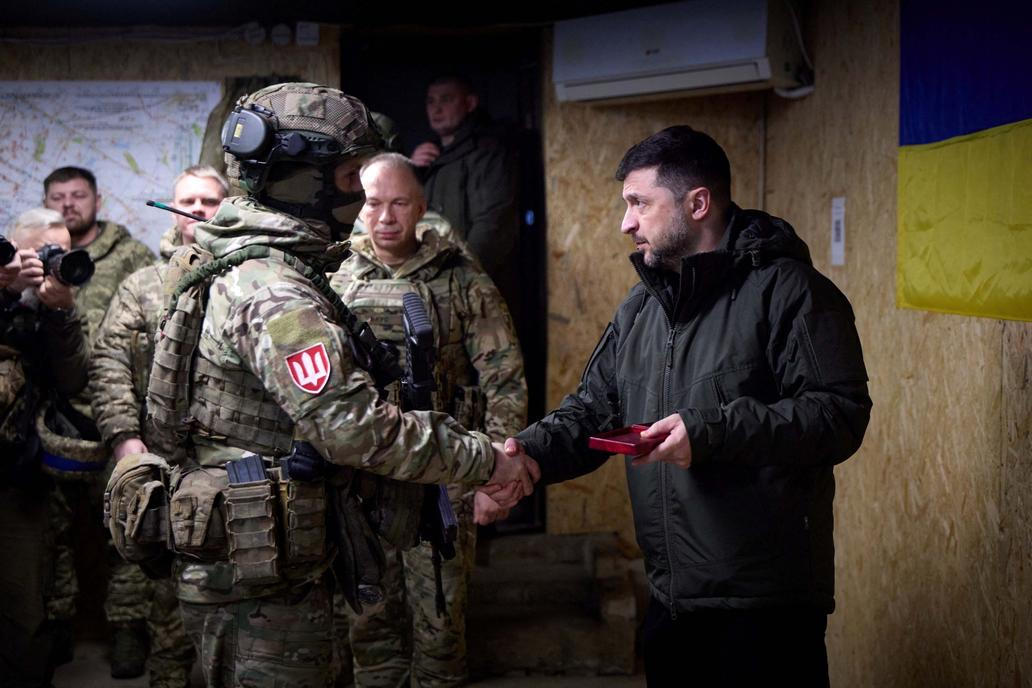 Ukraine's President Zelenskiy visits the frontline town of Kupiansk