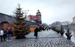 Vánoční trhy na náplavce u Moravy v Olomouci, 5. prosince 2025.