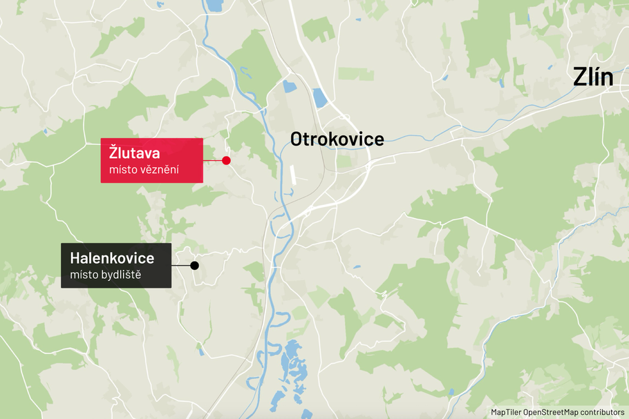 Mapa únosu chlapce ze Zlínska