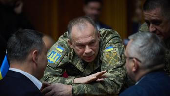 Commander in Chief of the Ukrainian Armed Forces Colonel General Syrskyi speaks with lawmakers during a parliament session in Kyiv