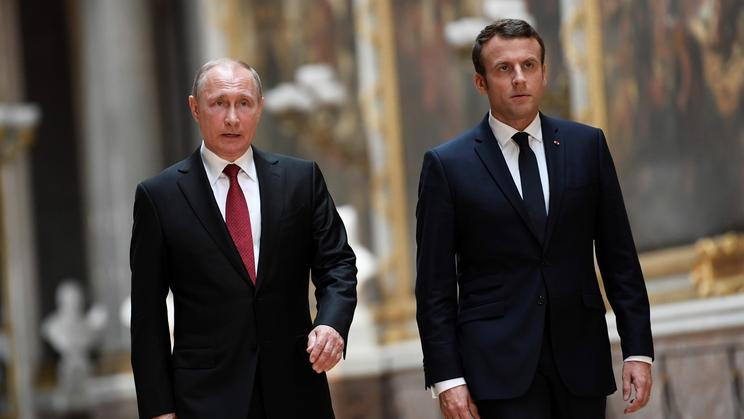 Pool - Le président Emmanuel Macron et le président Vladimir Pou