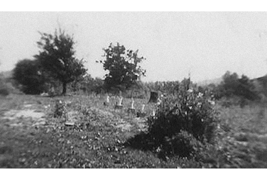 Pamětní zahrada na místě vyhořelého domu, kterou udržovala Jennie Sodderová až do své smrti v roce 1989, Fayetteville, Západní Virginie.