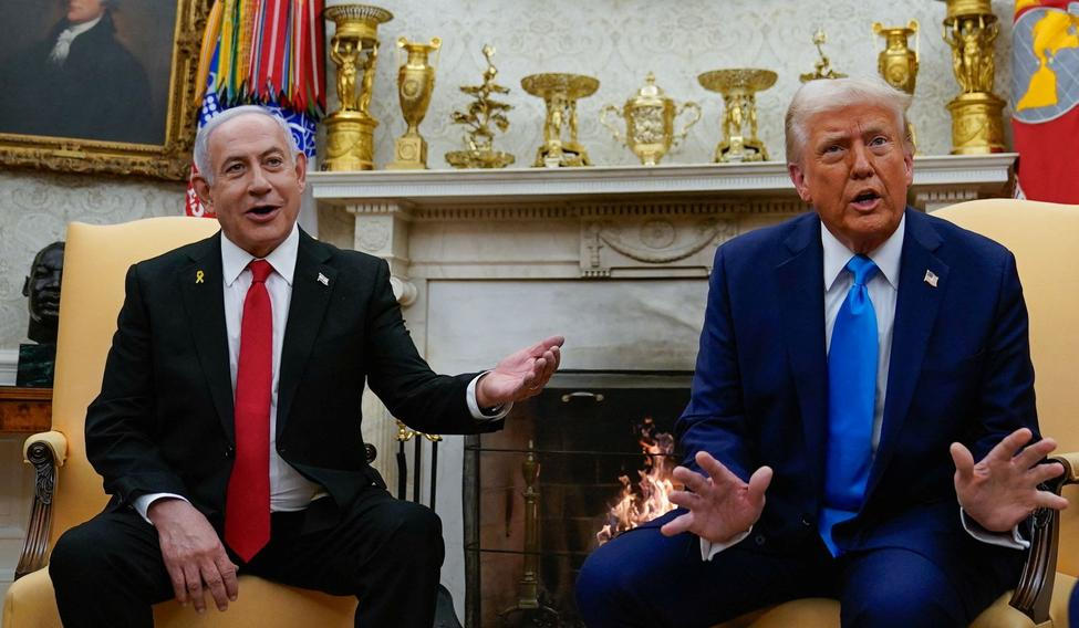 Benjamin Netanjahu a Donald Trump.