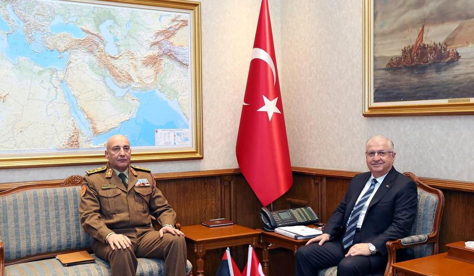 Turkish Defence Minister Yasar Guler meets with Libya's army chief of staff Mohammed Ali Ahmed Al-Haddad in Ankara,