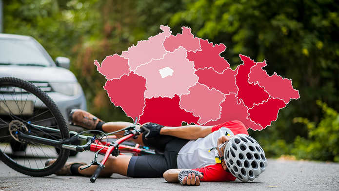 Nehoda cyklisty a auta