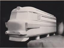 Takto měla Laminátka původně vypadat. Návrh od Františka Kardause, autora tvarů tramvaje T3, je poněkud poplatný době.