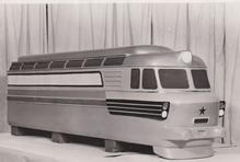 Takto měla Laminátka původně vypadat. Návrh od Františka Kardause, autora tvarů tramvaje T3, je poněkud poplatný době.