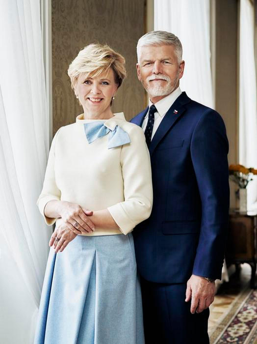 Prezident České republiky Petr Pavel s manželkou Evou Pavlovou.