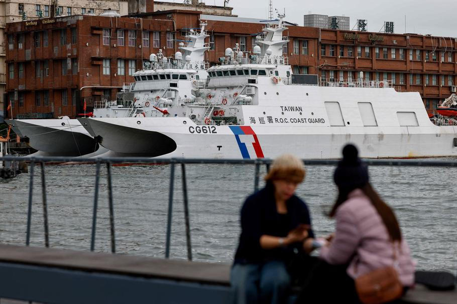 Taiwan Coast Guard patrol vessels are stationed in Keelung, as China conducts "Justice Mission 2025" military drills around Taiwan