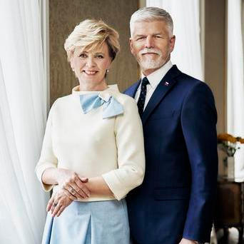 Prezident České republiky Petr Pavel s manželkou Evou Pavlovou.