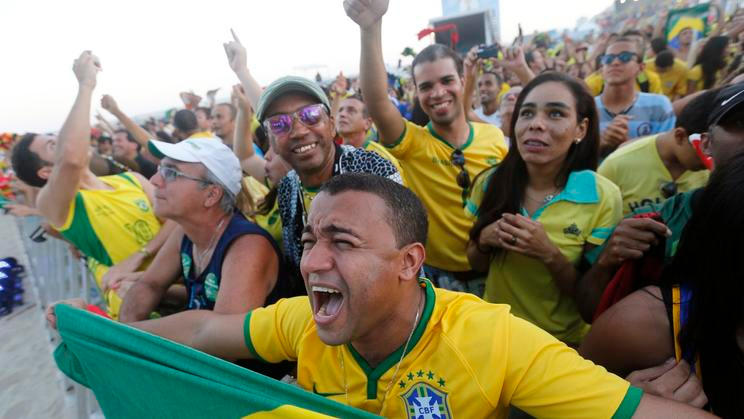fanoušci, radost, Brazil Soccer WCup