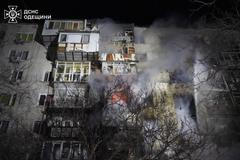 Aftermath of a Russian drone attack in Odesa