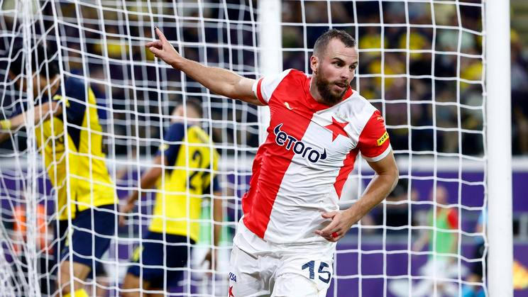 Union SG v Slavia Praha - UEFA Champions League BRUSSELS, BELGIUM - AUGUST 13 : Jurecka Vaclav forward of SK Slavia Prah