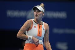 Marketa Vondrousova (CZE) vs Karolina Muchova (CZE), Singles Day 1 Toray Pan Pacific Open Tennis WTA 500,, Ariake Colosseum, Tokyo, Japan - 20 Oct 2025